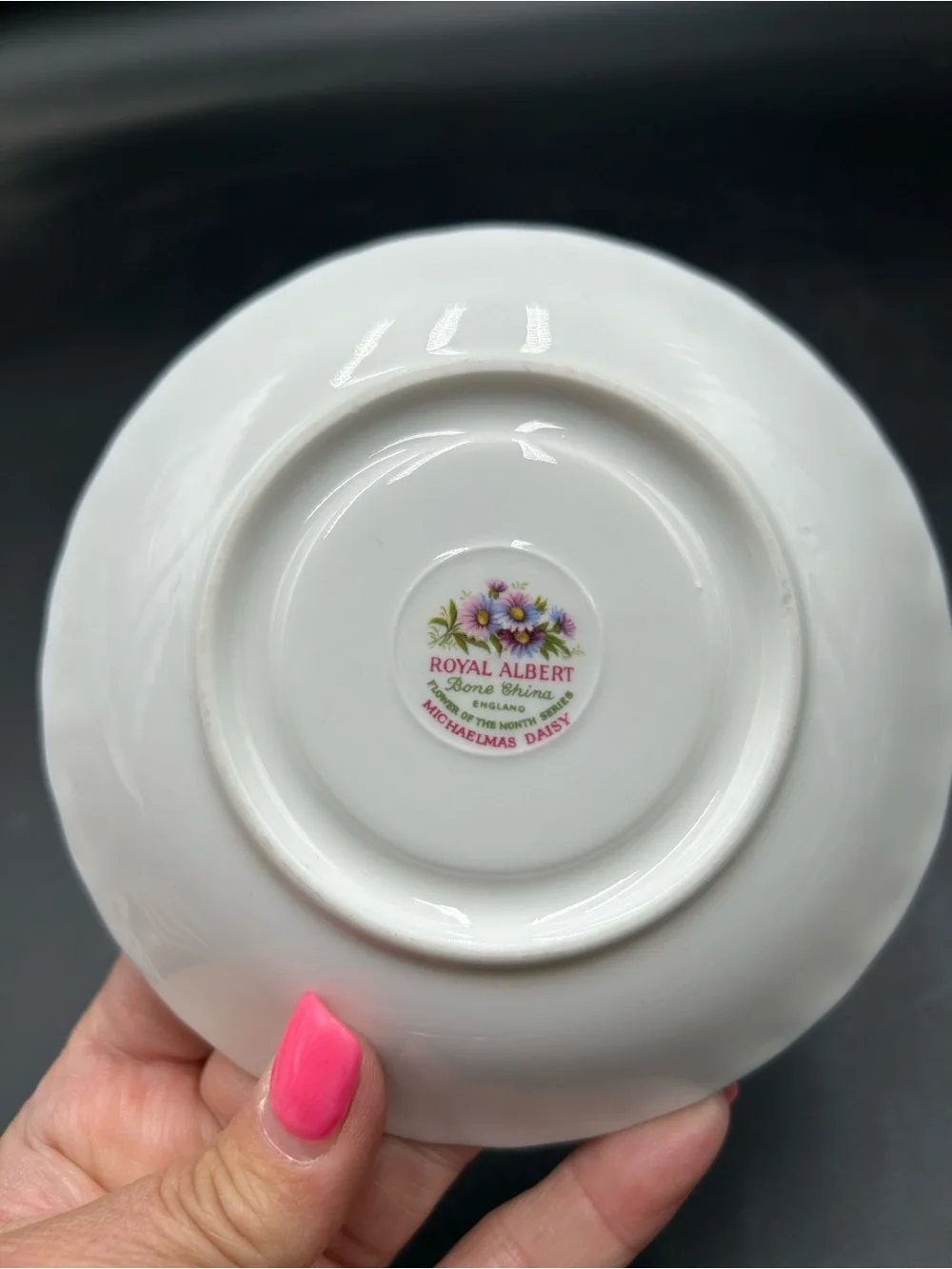 Royal Albert michaelmas daisy bone China Teacup- White Multicolor Flowers